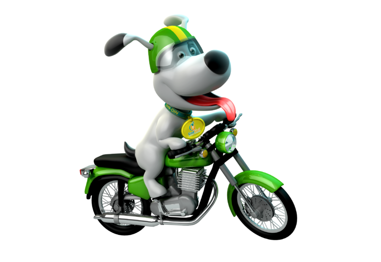 Mascote com moto